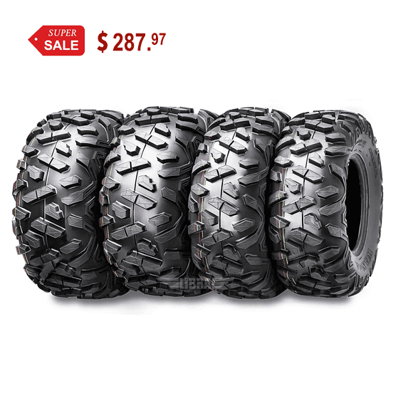 Wanda ATV/UTV Tires AT 25x8-12 Front & 25x11-10 Rear 6PR P3501 - 10163/10249, Set 4