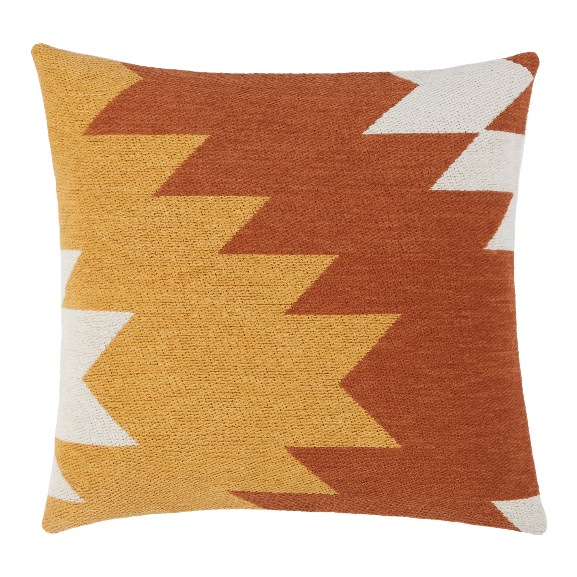 Wanda June Home Aztec Cotton Chenille Pillow, 1 Piece, Rust/Gold, 20"x20" by Miranda Lambert