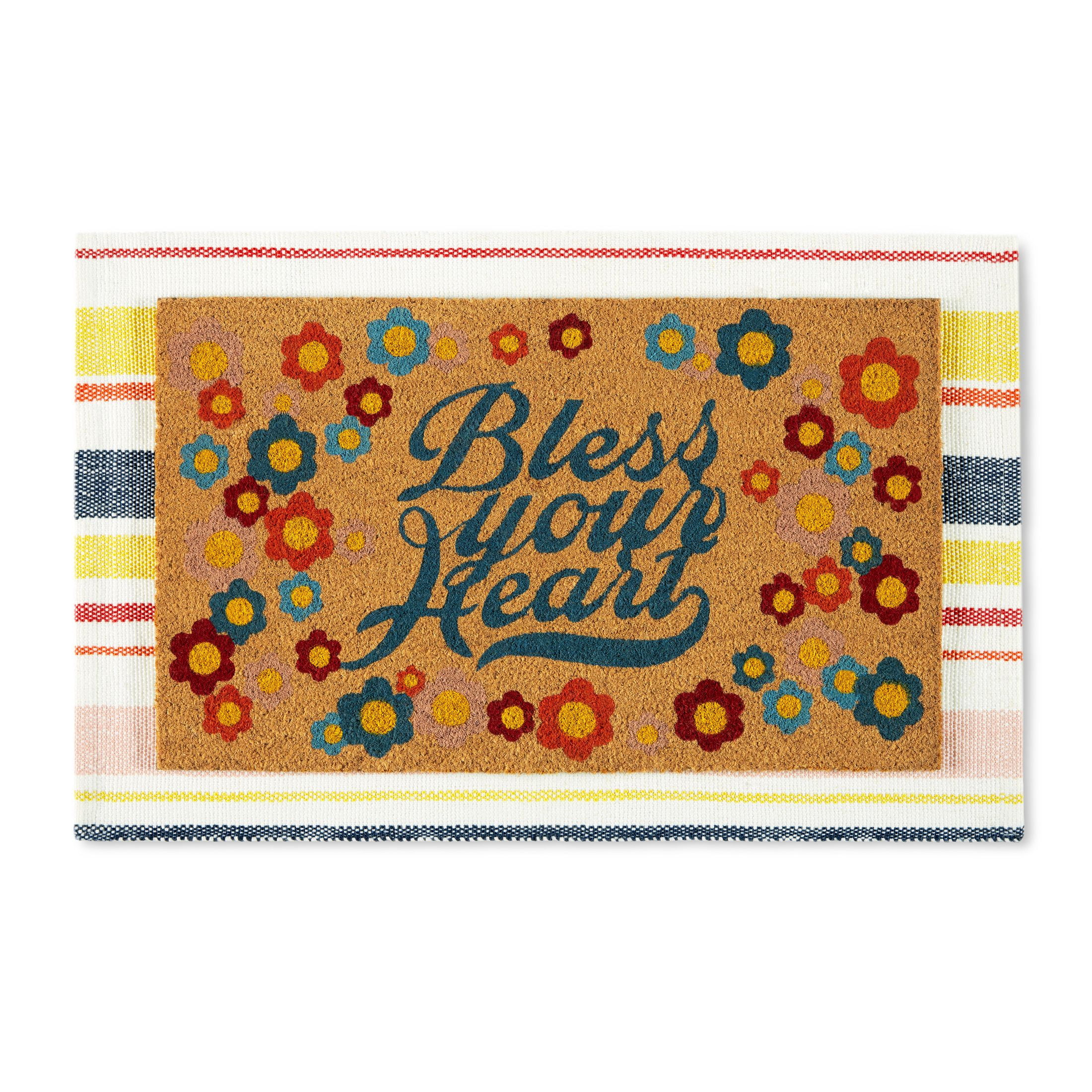 Wanda June Home Vintage Country Bless Your Heart Doormat Set by Miranda Lambert, Multi-color, 18"x30"