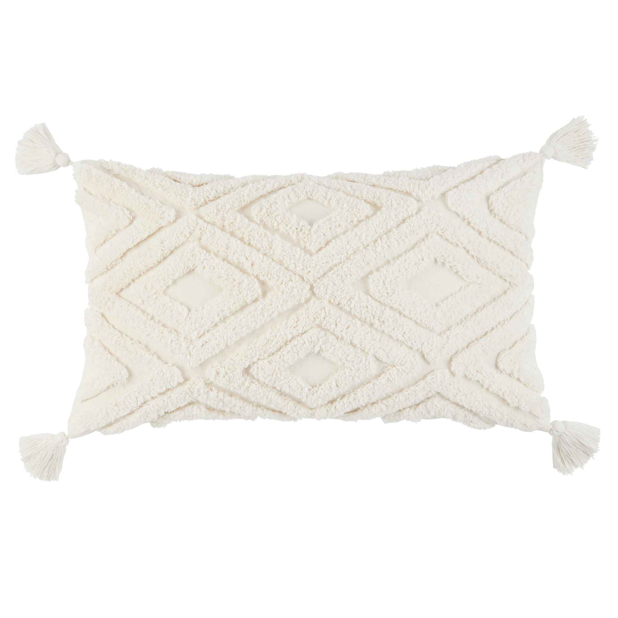 Wanda June Home Diamond Tufted Lumbar Pillow, 1 Piece, White, 14"x24" by Miranda Lambert - image 1 of 6
