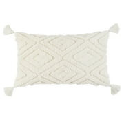 Wanda June Home Diamond Tufted Lumbar Pillow, 1 Piece, White, 14"x24" by Miranda Lambert