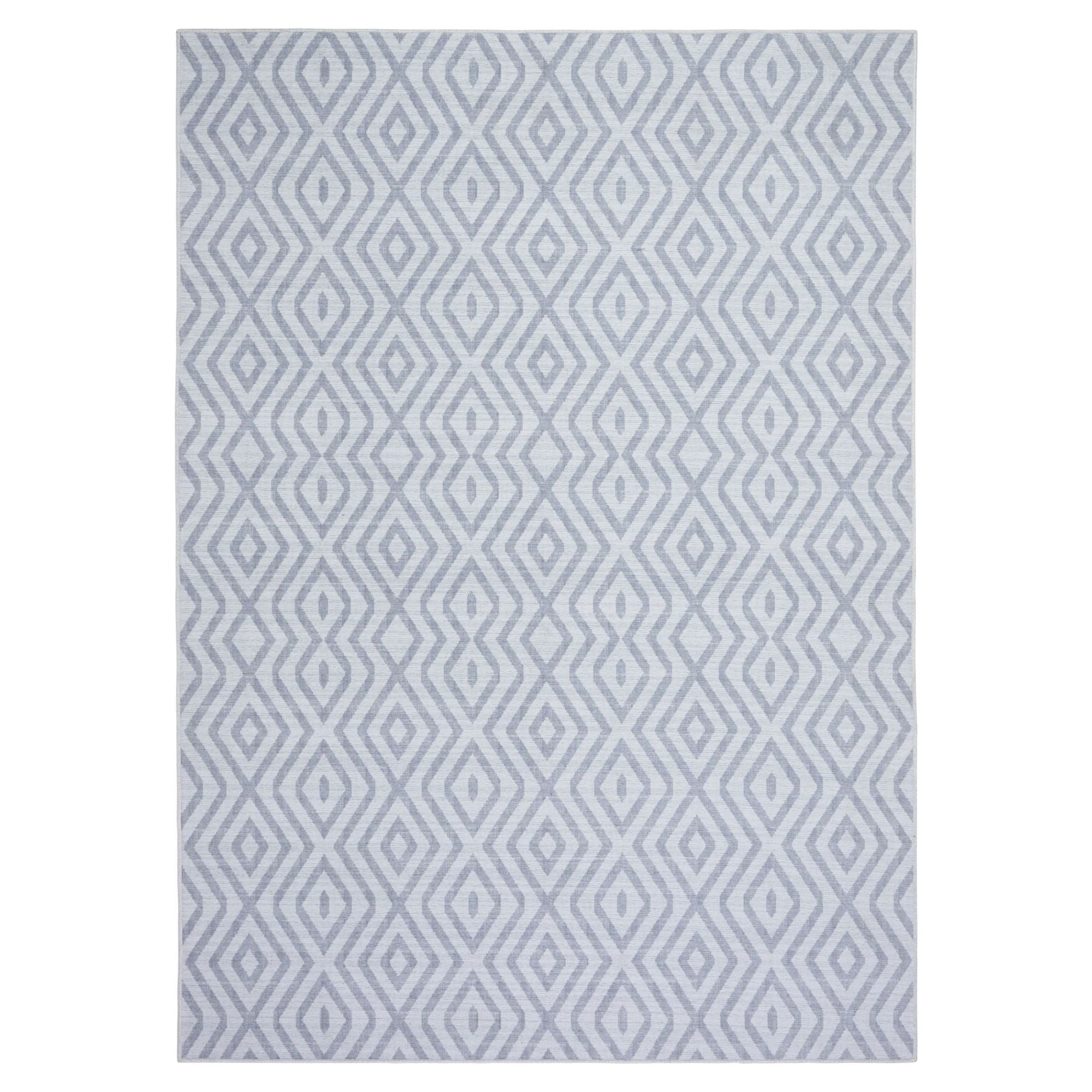Wanda June Home Diamond Washable Area Rug, Light Grey, 3'9" x 5'5" by Miranda Lambert
