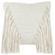 Wanda June Home Jersey Knit Fringe Pillow, 1 Piece, White, 18"x18" by Miranda Lambert
