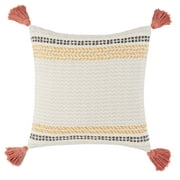 Wanda June Home Striped Woven Tassel Pillow, 1 Piece, Beige, 18"x18" by Miranda Lambert