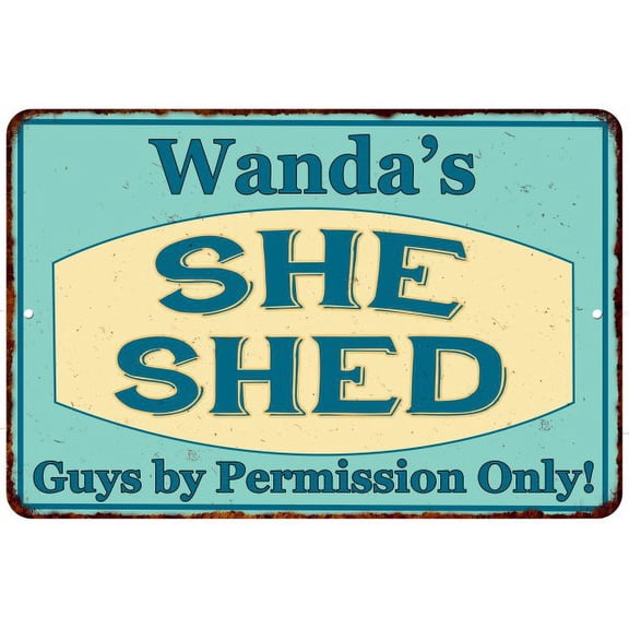 Wanda's SHE SHED Metal Sign Wall Decor Gift 8x12 208120039090