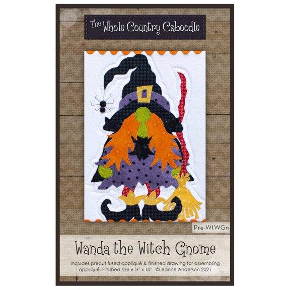 Wanda the Witch Gnome Precut Fused Applique Pack by Whole Country Caboodle