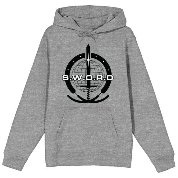 WandaVision Athletic Heather SWORD Logo Mens Hoodie - S