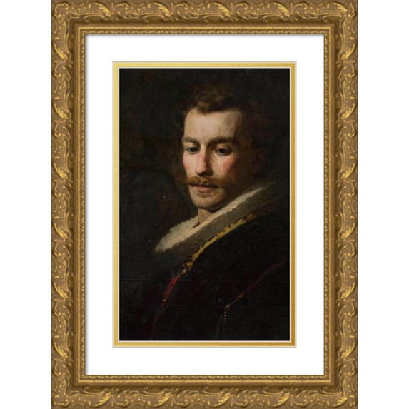 Wandalin Strzałecki 11x14 Gold Ornate Wood Frame and Double Matted Museum Art Print Titled - Portrait of K. Marczewski, Sculptor (1880)