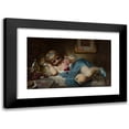 thumbnail image 1 of Wandalin Strzałecki 14x11 Black Modern Framed Museum Art Print Titled - Girl with a Doll - Convalescent (1882), 1 of 5