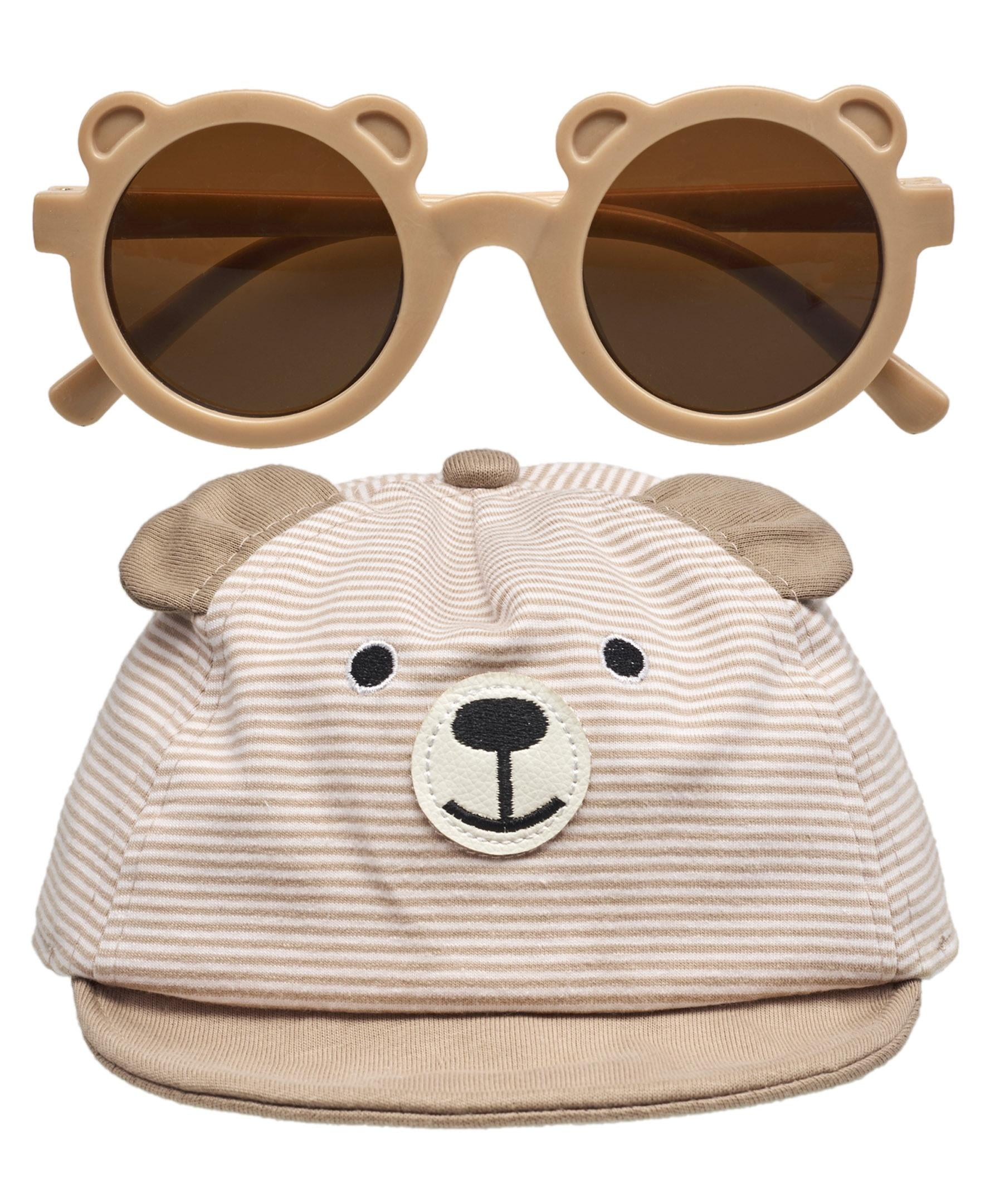 Wander & Dream Infant Bear Hat & Sunglasses Set for Boys & Girls (Infants) in Tan