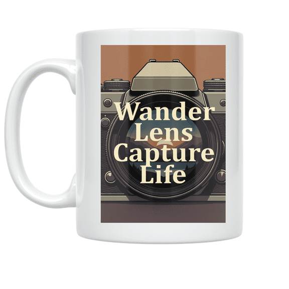 Wander Lens Capture Life Camera Design - Travel Photography Enthusiast - 11 oz Ceramic Coffee Mug