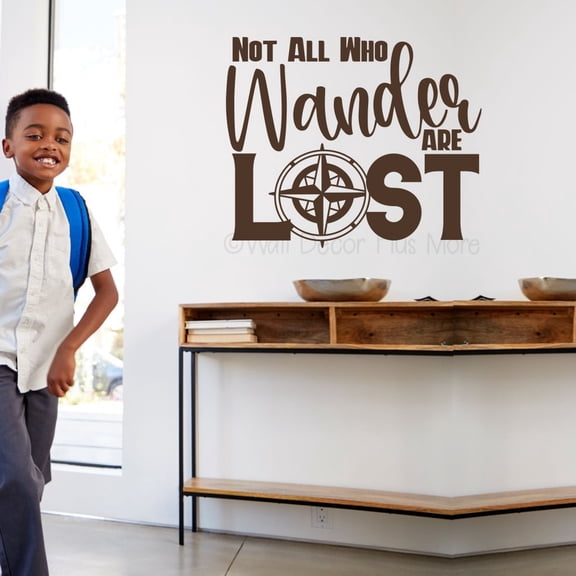 Not All Who Wander Are Lost RV Decals - Vinyl Camper Decals - Vinyl Lettering Decals for RV Trailers - RV Camper Decals Sayings for Wall Decor - Die-Cut Vinyl Graphics for RV, 23x19-Inch, ChocBrown