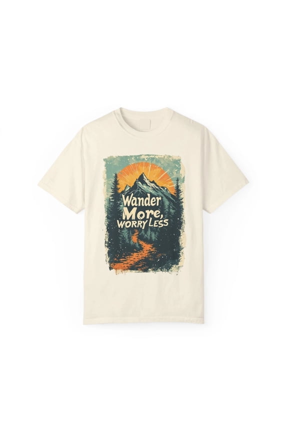 Wander More Worry Less T-shirt, Nature Lover Tee, Outdoors Adventure Shirt