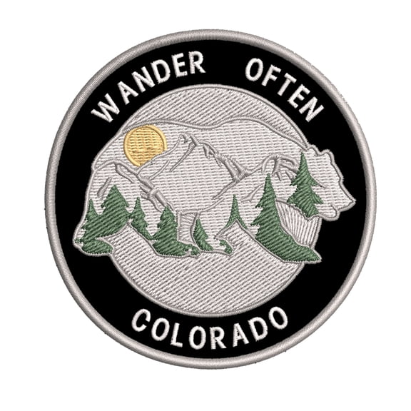 Wander Often! Colorado 3.5 Inch Iron Or Sew On Embroidered Fabric Badge Patch Seek Adventure, National Park Iconic Series