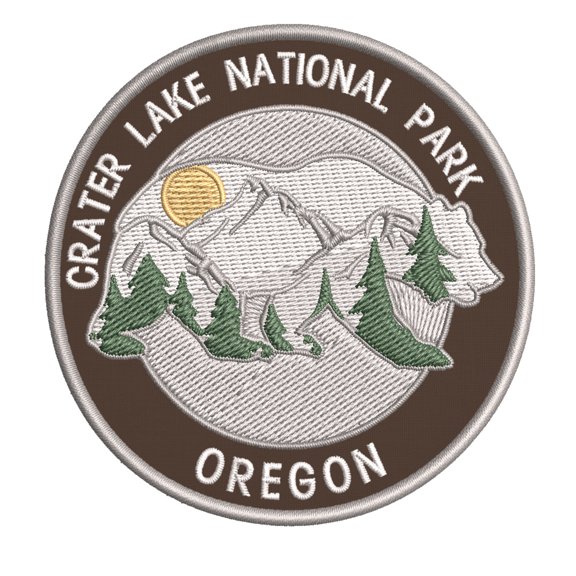 Wander Often! Crater Lake National Park, Oregon 3.5 Inch Iron Or Sew On Embroidered Fabric Badge Patch Seek Adventure, National Park Iconic Series