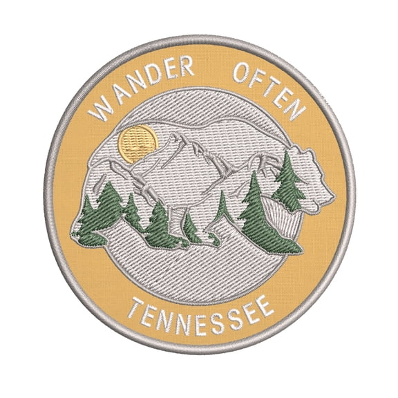 Wander Often! Tennessee 3.5 Inch Iron Or Sew On Embroidered Fabric Badge Patch Seek Adventure, National Park Iconic Series