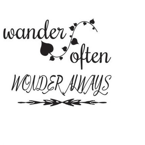 Wander Often Wonder Always - Vinyl Wall Decal / Decor Sticker 20"x16" [z4]