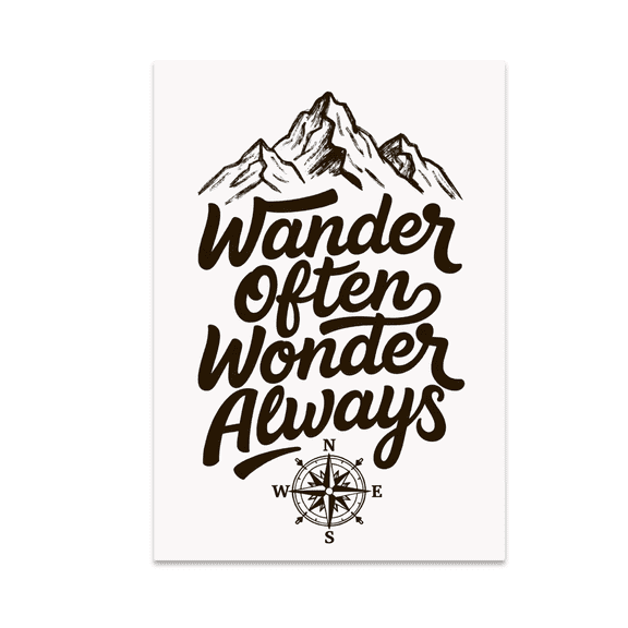 Wander Often Wonder Always Wall Art - Travel Enthusiast - 13x19 Poster Print
