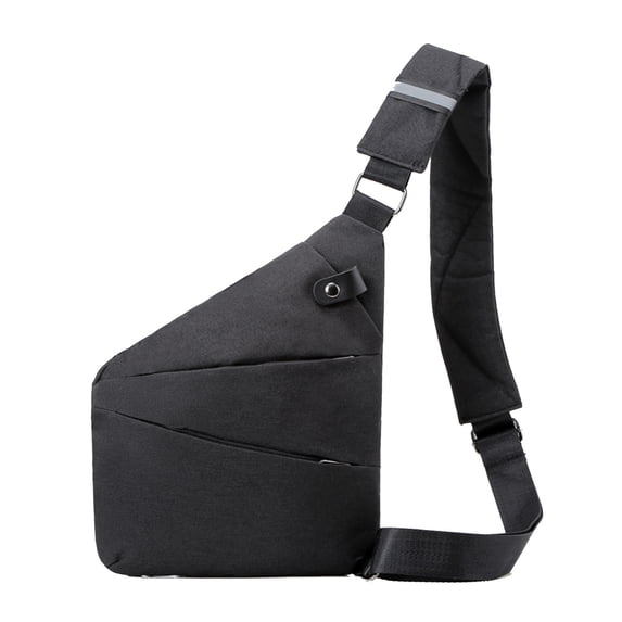 Wander Plus Sling Chest Bag Water Resistant Crossbody Shoulder Pack With Reflective Strap For Daily Commute Sightseeing Outdoor(Black-26Cm)