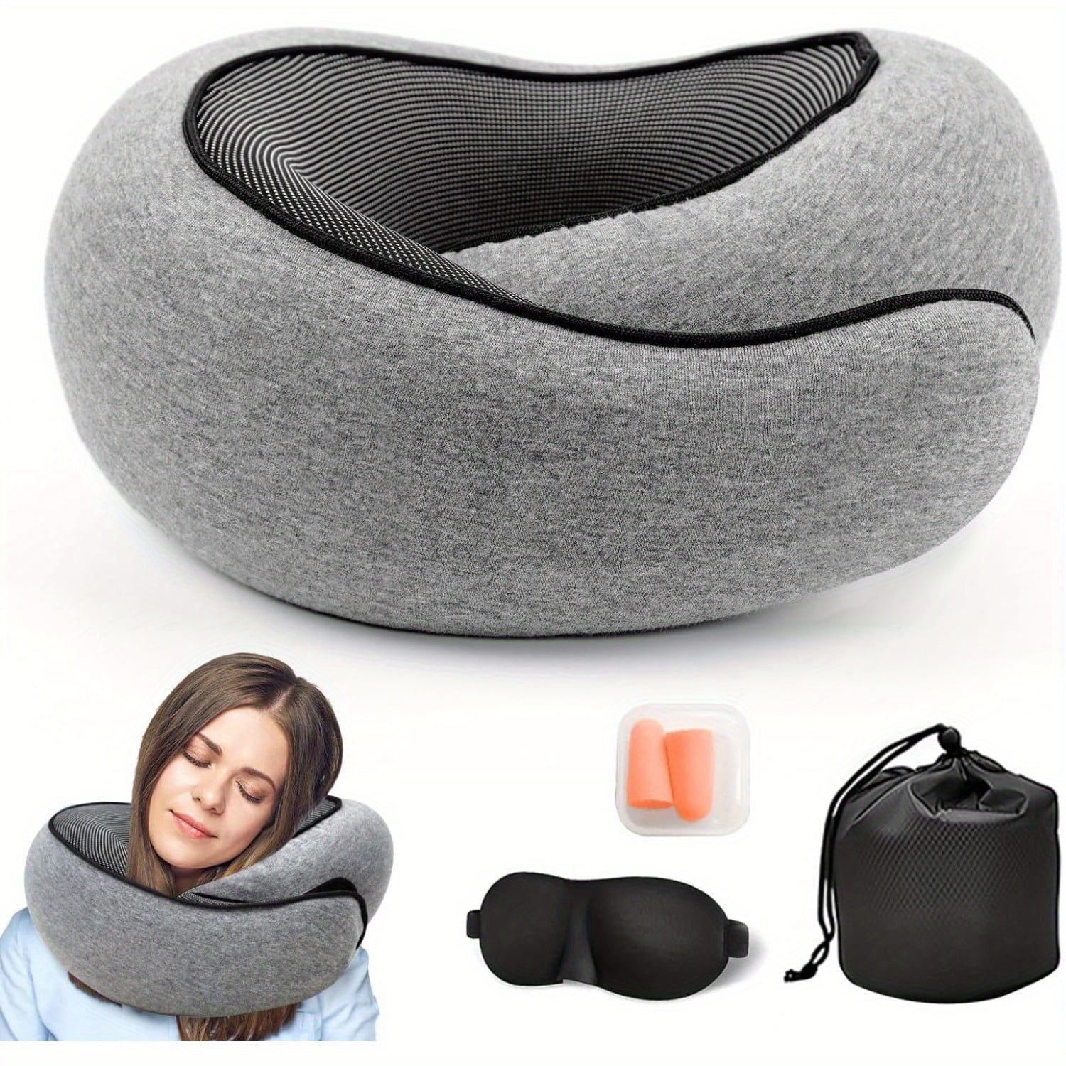 KRUEM Wander Plus Travel Pillow 2024 New Wander Plus Travel Pillow Memory Cotton Travel Pillow Can Store U Shaped Pillow Suitable for Airplanes