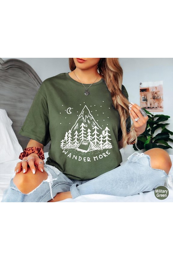 Wander More Shirt, Nature Camp Lover Tee, Wanderlust Shirt, Glamping Tee, Camping-Hiking-Backpacking-Adventure-Outdoor Shirt, Explore Shirt Sweatshirt All Size S-5XL