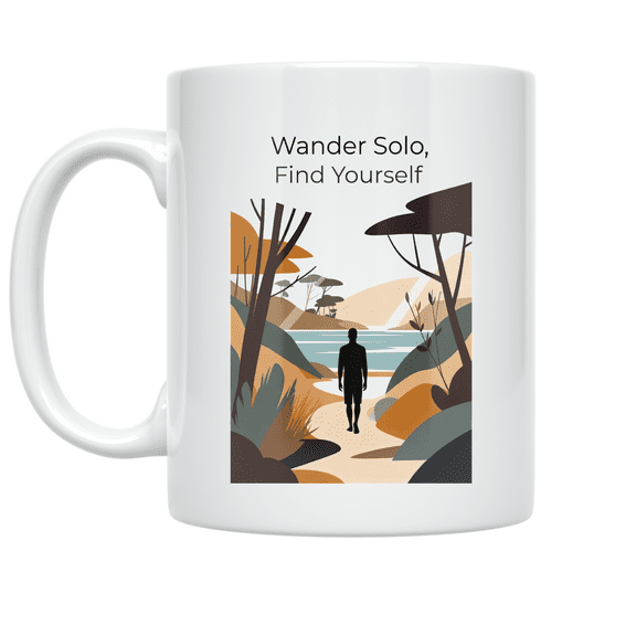 Wander Solo Find Yourself - Solo Traveler - 11 oz Ceramic Coffee Mug