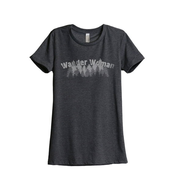Wander Woman Women's Fashion Relaxed T-Shirt Tee Charcoal Grey Small