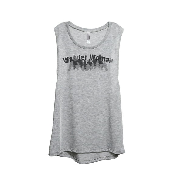 Wander Woman Women's Fashion Sleeveless Muscle Tank Top Tee Sport Grey 2X-Large