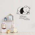thumbnail image 1 of Let's Wander Through The Woods Quote Cute Baby Winnie The Pooh Sleeping Vinyl Wall Sticker Wall ArtDecal Décor Home Room Kids Room Boys Girls Room Pooh Lover Living Room Decoration Size (20x20 inch), 1 of 3