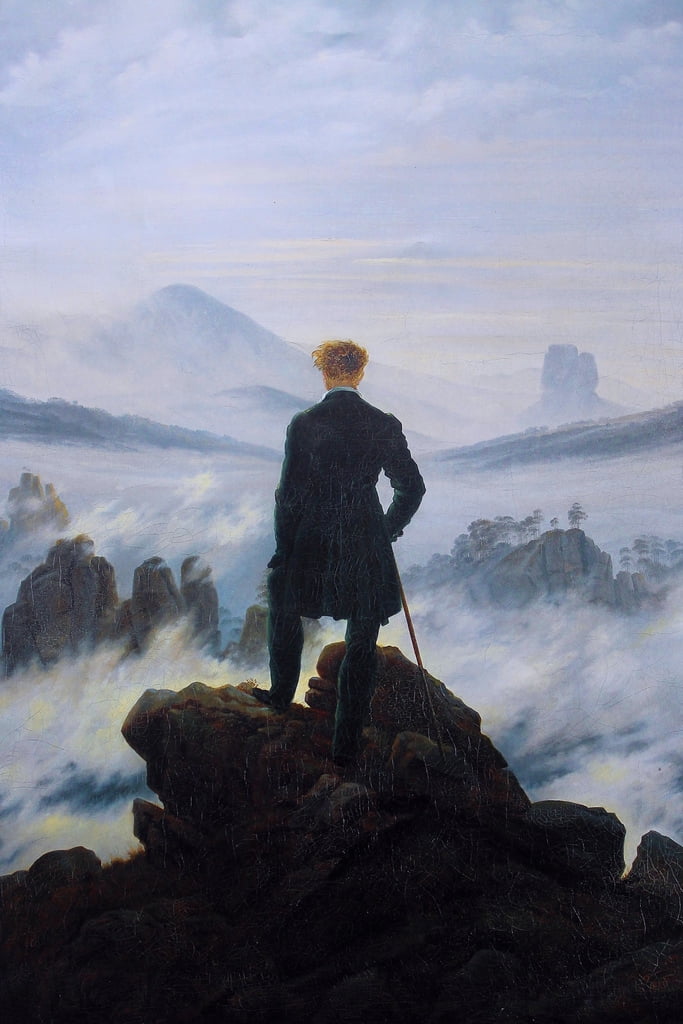 Wanderer Above The Sea of Fog Vintage Art Print Poster 12x18