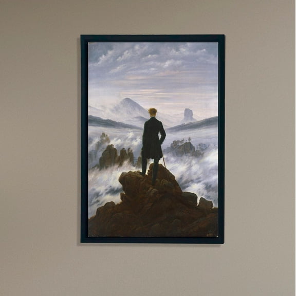 Wanderer Above the Sea, Friedrich Romantic Art poster, Misty Mountain Landscape, Classic Vertical Wall Art for Study or Office Unframed Paper Print