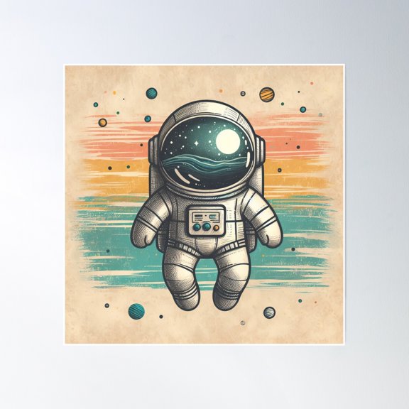 Wanderer Of Infinite Dreams Rainbow Poster Wall Art, Modern Wall Decor, 16x16 UNFRAMED