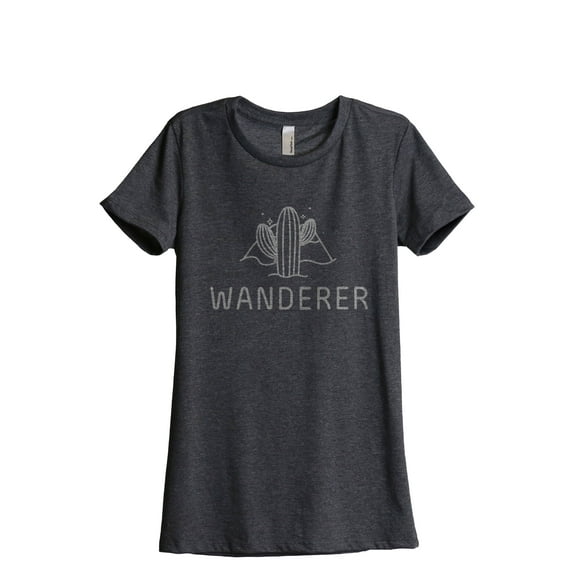 Wanderer Women's Fashion Relaxed T-Shirt Tee Charcoal Gray Medium