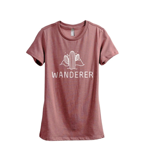Wanderer Women's Fashion Relaxed T-Shirt Tee Heather Rouge Small