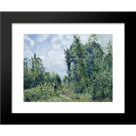Wanderer near the Wood 20x24 Framed Art Print by Pissarro, Camille