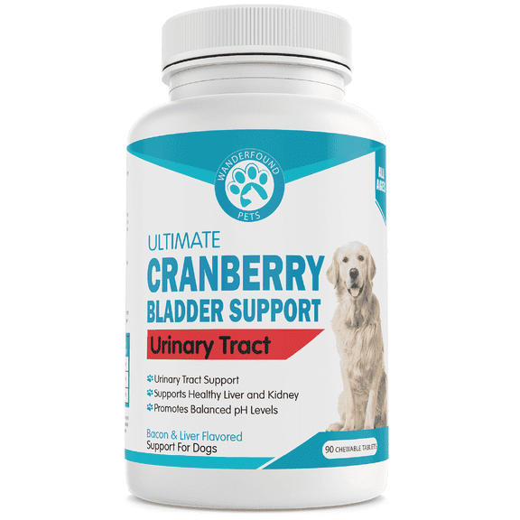 Wanderfound Pets Cranberry Bladder UTI Support: Kidney & Urinary Formula for Dogs - 90ct