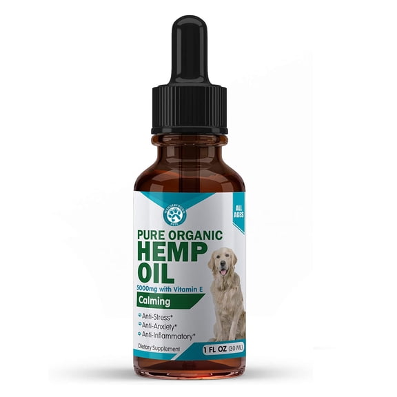 Wanderfound Pets Hemp Oil for Dogs & Cats 5000mg: Anxiety, Joint & Stress Relief - Organic