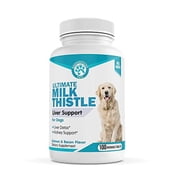 Wanderfound Pets Milk Thistle for Dogs 100 Chewable Tablets Salmon and Bacon Natural Liver Support for Pets, Kidney Cleanse Detox & Repair Formula,
