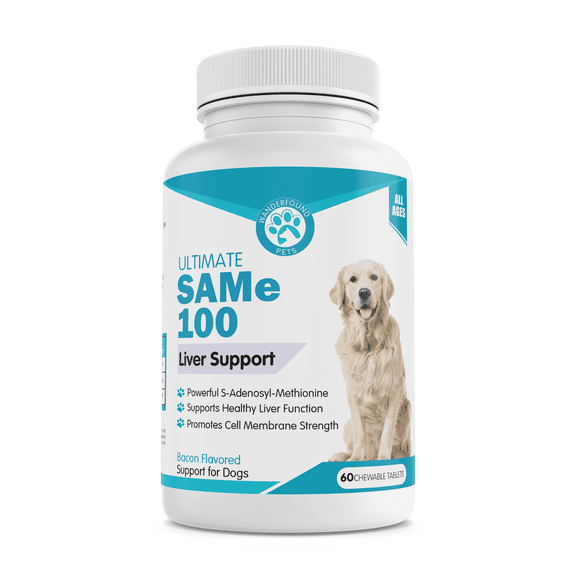 Wanderfound Pets SAMe 100 Soft Chews: Liver Support for Dogs - Chicken Flavor - 60ct