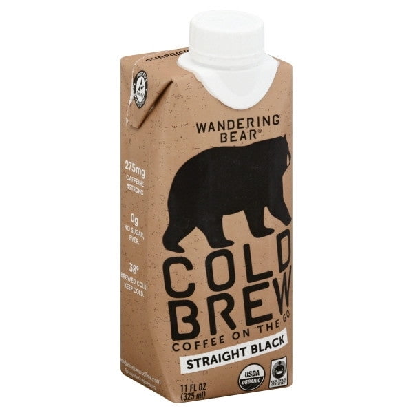 Wandering Bear Organic Straight Black Cold Brew Coffee, 11 Fluid Ounce -- 12 per case.