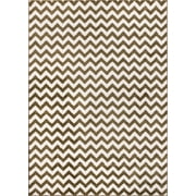 Wandering Chevron Green Zig Zag Modern Casual Geometric Area Rug 5x7 ( 5'3" x 7'3" ) Easy to Clean Stain Fade Resistant Shed Free Contemporary Abstract Funky Fun Shapes Lines Living Dining Room Rug