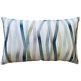 thumbnail image 1 of Wandering Lines Deep Sea Throw Pillow 14x24 Rectangular Polyfill Insert Blue Teal, 1 of 3