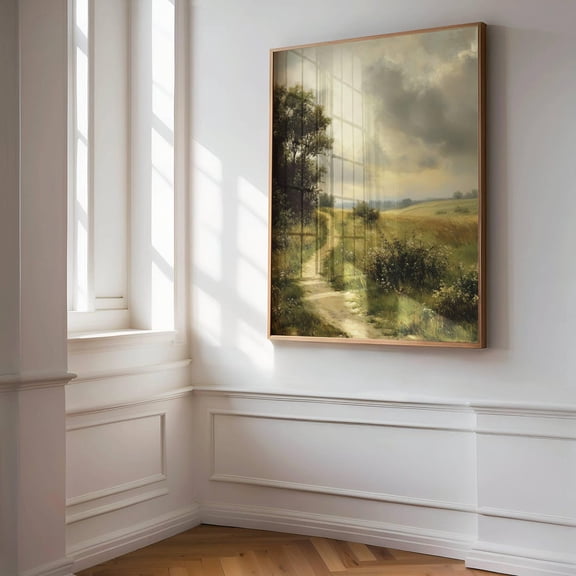 Wandering Path Landscape Art French Country Wall Decor, Unframed Paper Poster 11x14in