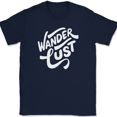 thumbnail image 1 of Wanderlust Adventure T-Shirt Funny Outdoor Camping Travel Humor Gift Tee - Navy, XL, 1 of 1