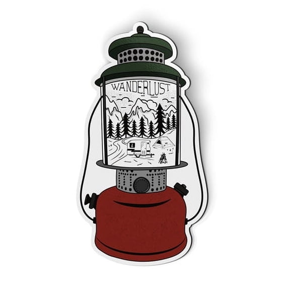 Wanderlust Lantern Pretty Hike Camp Explore - 5" Magnet for Car Locker Refrigerator