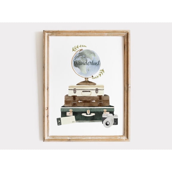 Wanderlust Print, Travel Wall Art, Travel Lovers, Livingroom/Bedroom Decor Home Decor #2274, 8x12 UNFRAMED