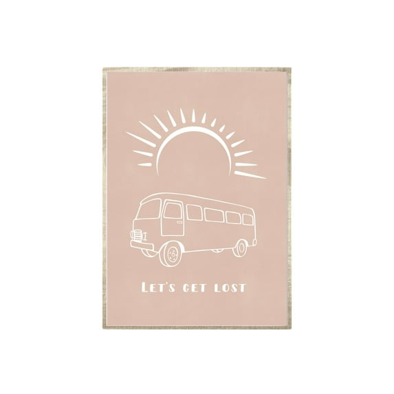 Wanderlust Quote Print, Boho Art Prints, Let's Get Lost Quote , Beach Van Print, Boho Wall Decor Poster Decor, Size 24x36 UNFFRAMED F03.1.8l278