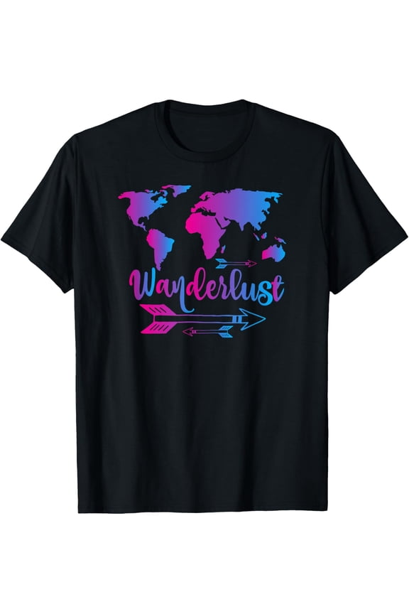 Wanderlust Shirt Travel World Map Adventure T-Shirt
