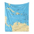 thumbnail image 1 of Wanderlust Soft Flannel Fleece Blanket, Caribbean Political Map Capitals National Borders Important Cities Rivers Lakes, Cozy Plush for Indoor and Outdoor Use, 50" x 70", Blue Ivory, by Ambesonne, 1 of 5