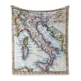 thumbnail image 1 of Wanderlust Soft Flannel Fleece Throw Blanket, Colored XVIIIth Century Italy Map by Royal French Geographer Vaugondy Print, Cozy Plush for Indoor and Outdoor Use, 50" x 70", Multicolor, by Ambesonne, 1 of 5